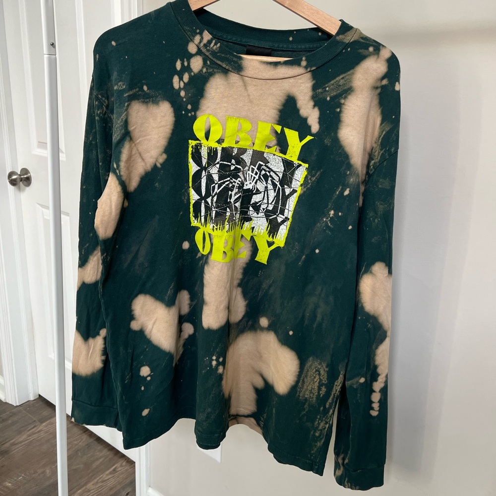 Obey Graphic Tie-Dye Shirt